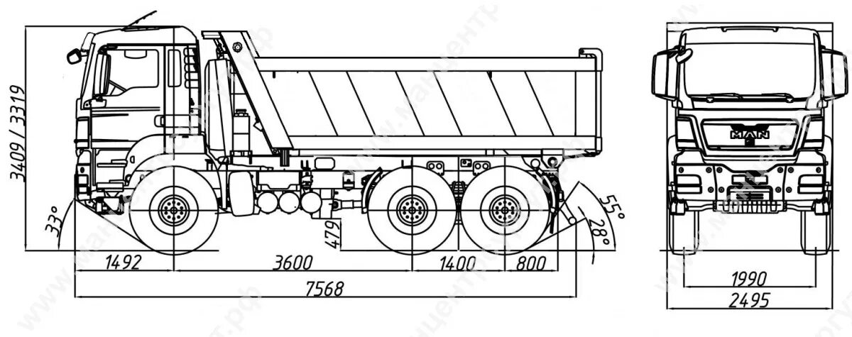 Man размеры. Man tga 40.480 габариты. ман тгс 33 440 габариты. man tgs 40.440.