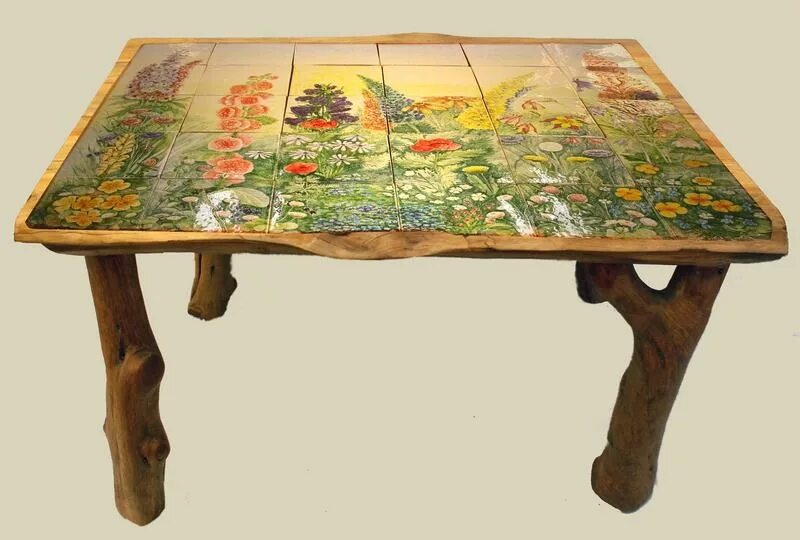 Стол панно. Картина со столом и зеленым порталом. Обеденная зона в офисе. Стол панно. Панно на досках венеция.