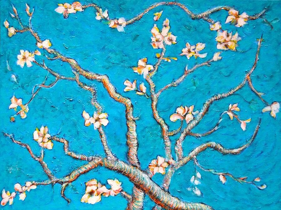 Ван Гог (ветка миндаля). Ван Гог Almond Blossom. Vincent van Gogh Сакура. Винсент Ван Гог Цветущий миндаль.