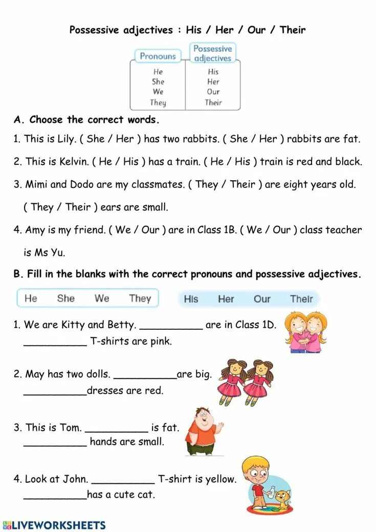 Possessive adjectives and possessive pronouns Worksheets. Possessive pronouns exercises. Possessive adjectives and pronouns activities. Possessive adjectives Worksheets. Possessive adjectives worksheet