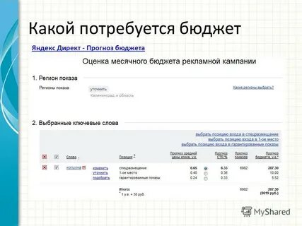 Оценка бюджета