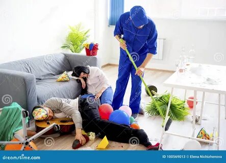 Cleaning up his mess