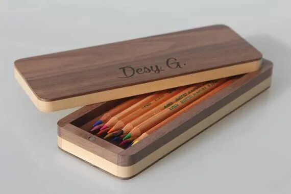 A pencil case in the desk