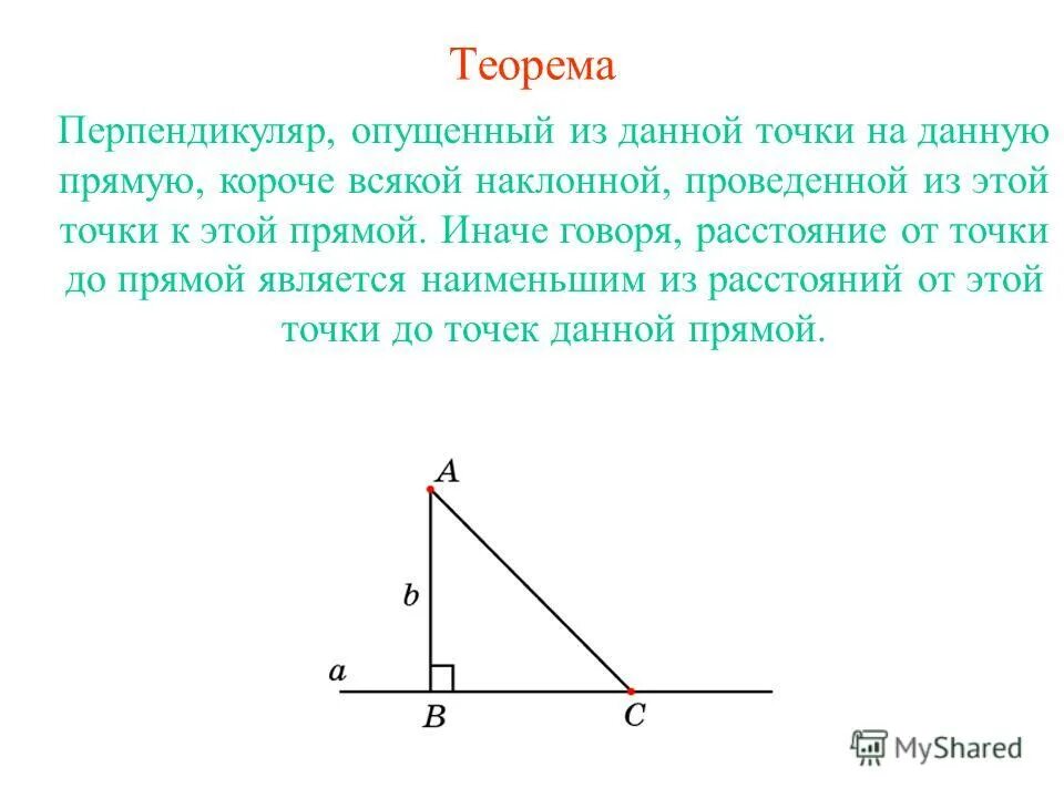 Теорема о перпендикуляре к прямой. Построение перпендикуляра к прямой из точки. Как опустить перпендикуляр из точки на прямую. Перпендикулярные прямые и плоскости наклонная. Опустим перпендикуляр.