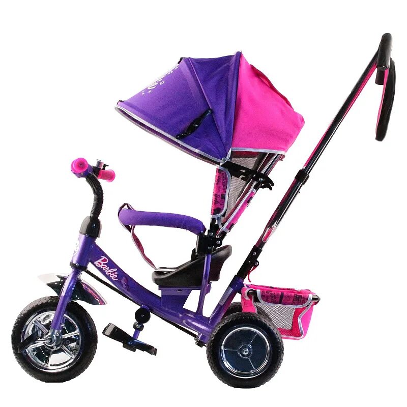 Детский трехколесный велосипед с ручкой от 1. Велосипед трехколесный Барби. Трехколесный велосипед 7toys at0105 синий. Трехколесный велосипед 7toys at0104 фиолетовый. Велосипед трёхколёсный детский Barby.