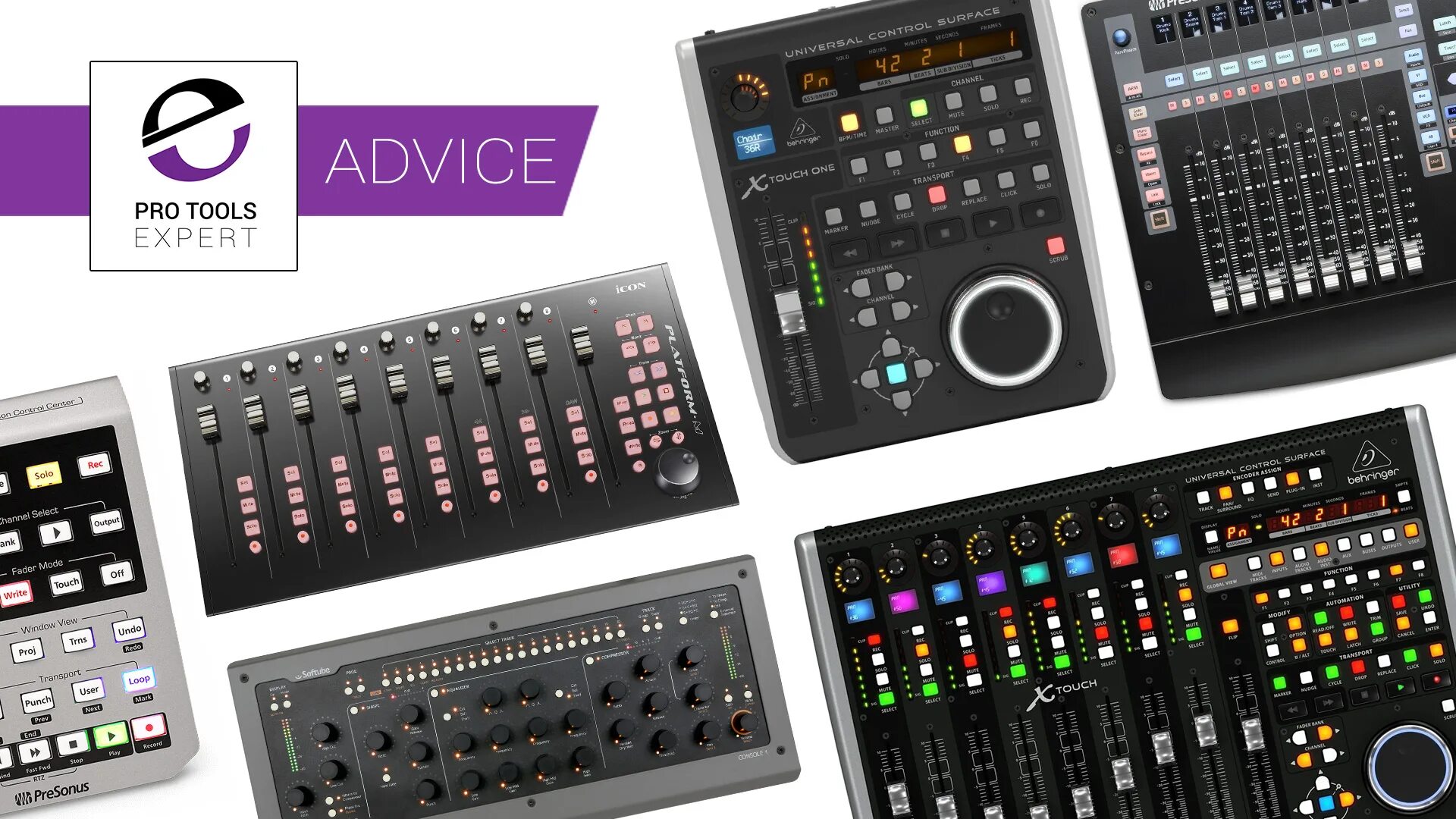 Control surfaces. Korg nanokontrol 2. midi control surface. avid artist control faceplate. behringer control.