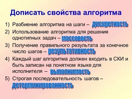 Правила задания алгоритма