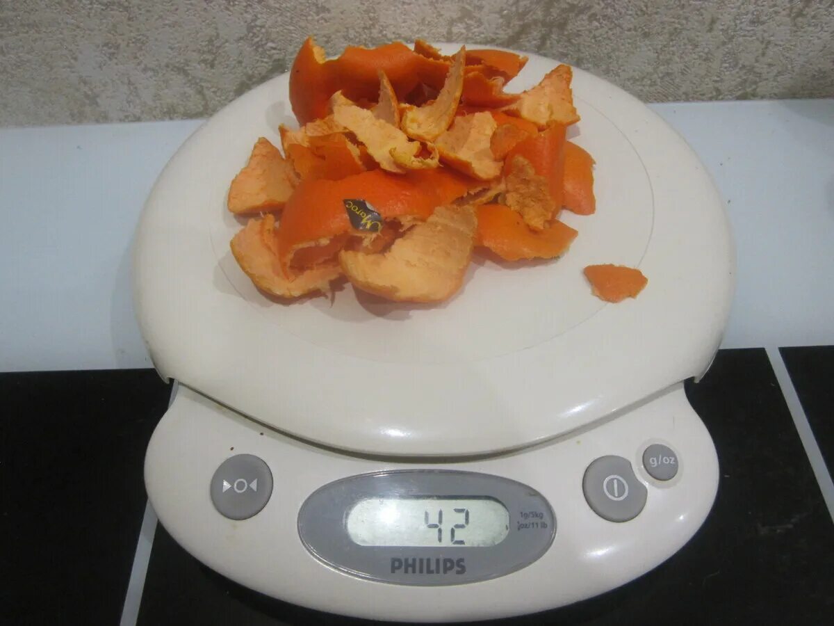 Вес кожуры мандарина