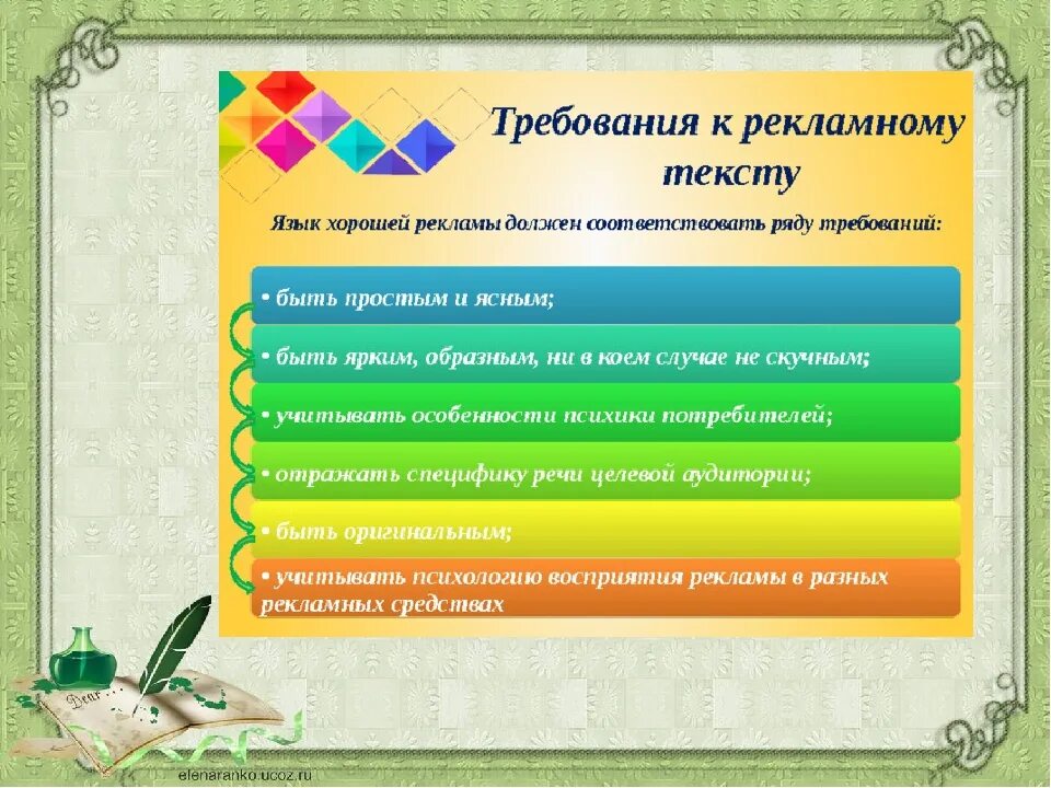 Компоненты рекламного текста. Требования к рекламному тексту. требования к рекламному тек. требования к тексту рекламного объявления. основные требования к рекламным текстам.