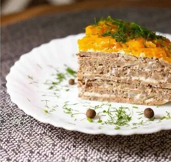 Пирог из печени слоями