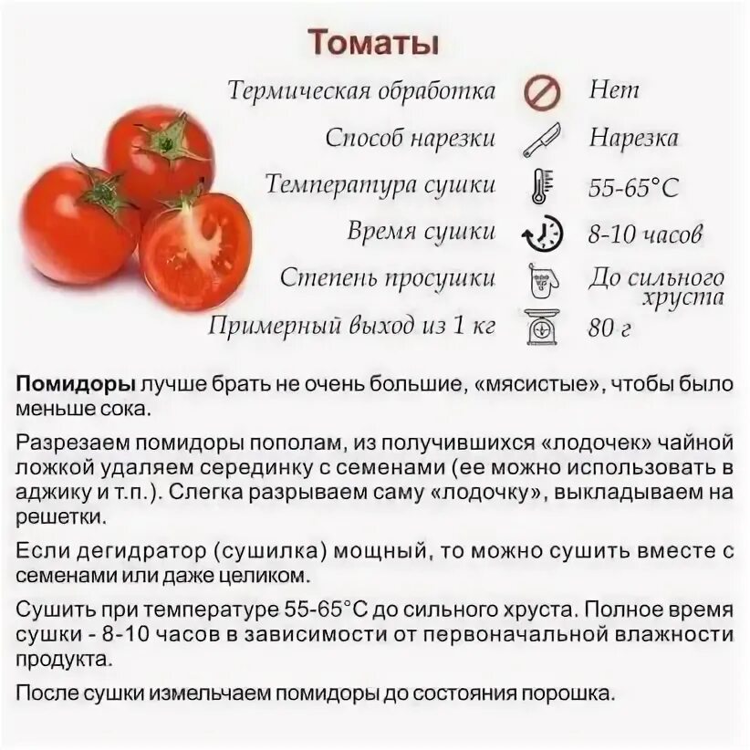 Сколько и при какой температуре сушить помидоры. Сколько и при какой температуре сушить помидоры