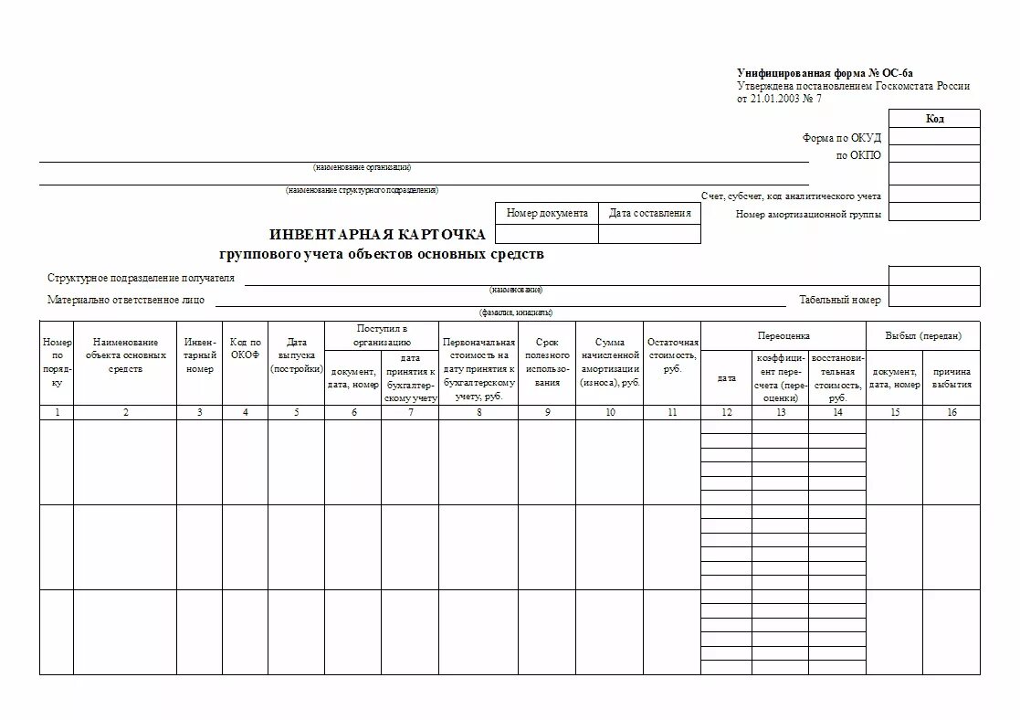 Инвентарная карточка ОС-6. Форма ОС-6 инвентарная карточка учета объекта основных средств. Инвентарная карточка учета основных средств форма ОС-6. ОС-6 инвентарная карточка учета объекта основных средств. Форма п 16