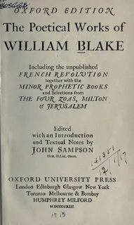 Poetical works of William Blake (Sampson, 1913).djvu/9. 