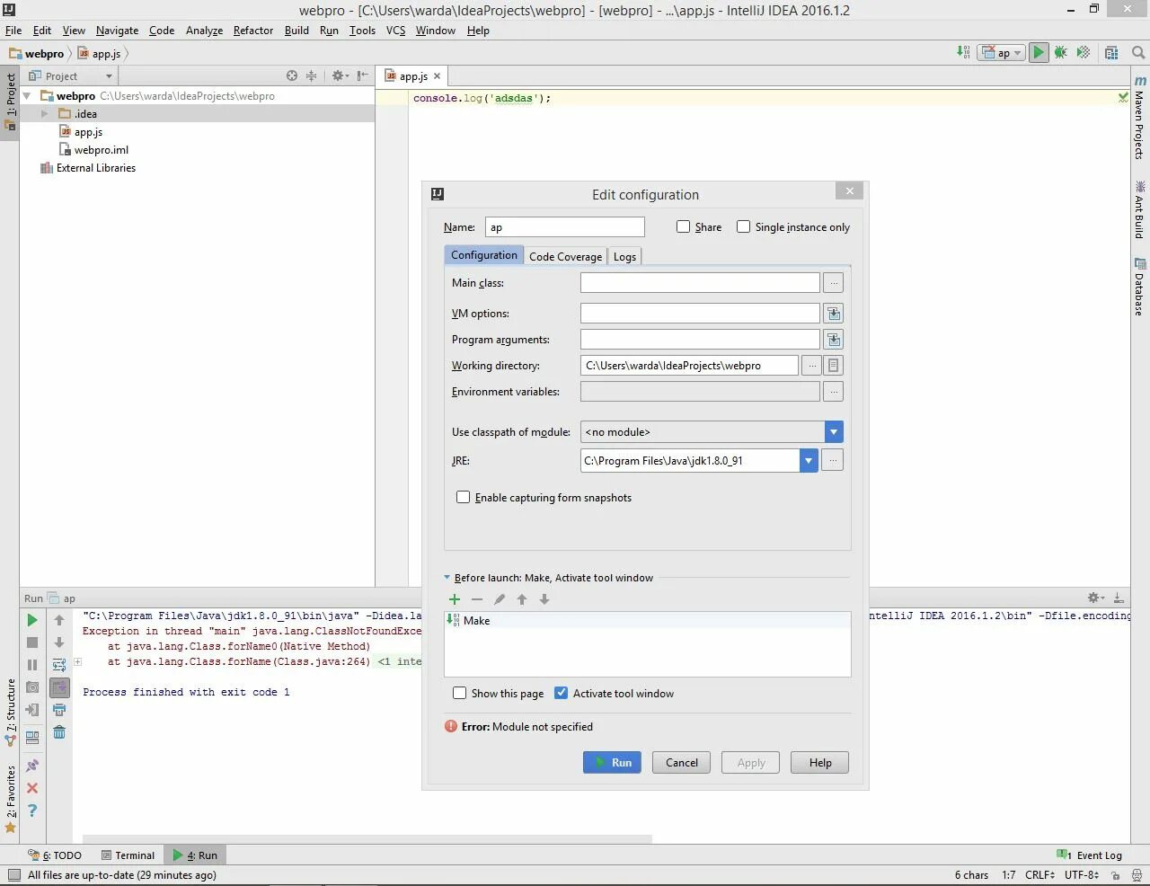 Edit configurations idea. Dll not found. Module not specified. Edit configurations idea module not specified. Android sdk default path.