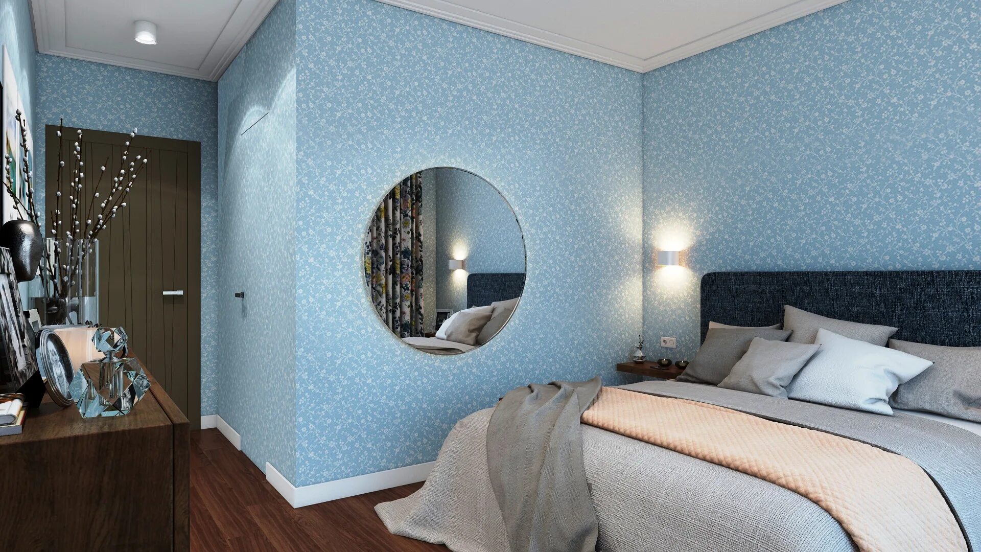 сказочный сон. девушка летает. страх одиночества. девушка в кровати ночью. луна спит.