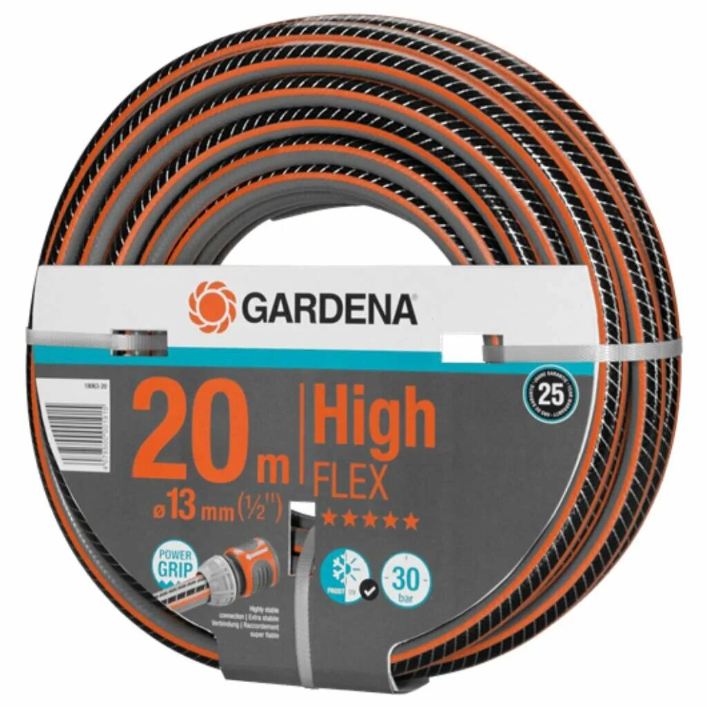 Какой диаметр шланга для полива. Шланг Gardena Highflex. Шланг поливочный Gardena High Flex 50 м. Шланг 1/2 Highflex 20м. Шланг Gardena Flex 1/2.