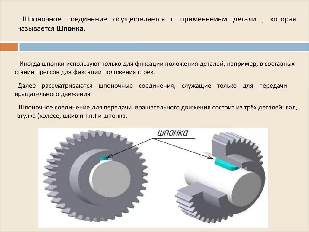 Для соединения деталей используют. Шпонка шпоночное соединение. Шпонка детали машин применение. Соединение деталей шпонкой. Элементы шпоночного соединения.