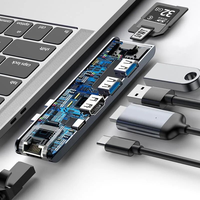 Thunderbolt 3 USB-C. USB-концентратор Baseus Thunderbolt c+ Pro (cahub-l0g). Baseus USB Hub. Baseus Thunderbolt c+ (cahub), разъемов: 5.