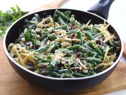 Салат стручковая фасоль с курицей грибами