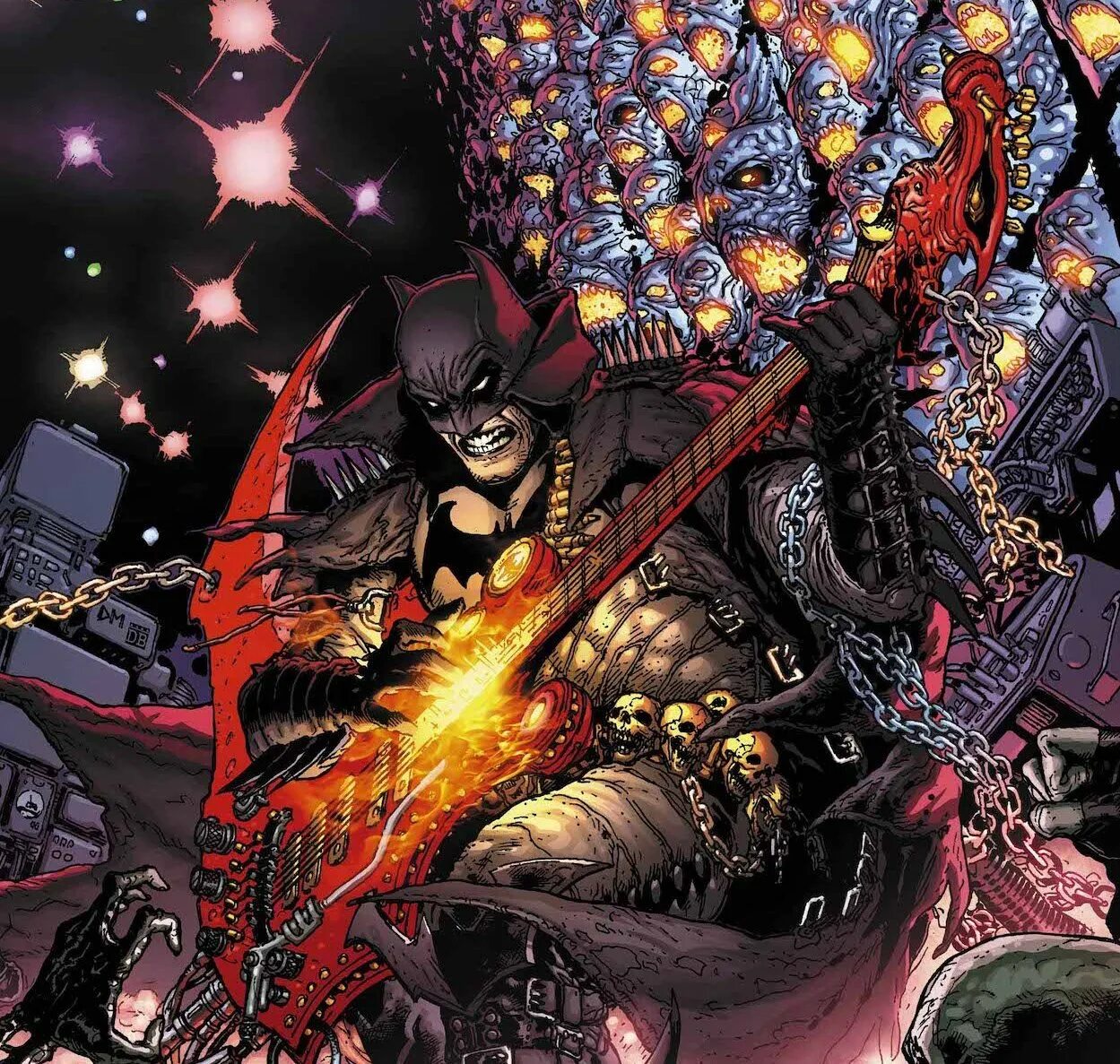 Dc comics бэтмен который смеется. Тёмные ночи бэтмен металл. Лобо dc batman. Бэтмен темный металл. Тёмные ночи бэтмен металл.
