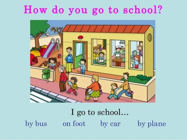 Go to school перевод. How do you go to School. How do you get to School. Do you go by a Bus to School. How do you go to.