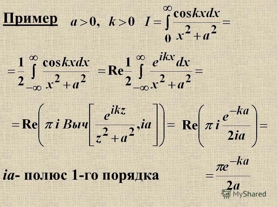 Интеграл с помощью вычетов