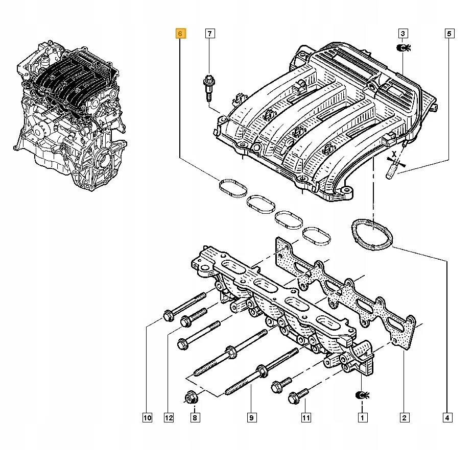 Коллектор рено дастер 2.0. Renault 8200052312 - прокладка впускного коллектора. Болты крепления впускного коллектора Рено Меган 2 1.6. Прокладка на коллектор Рено Меган 2. Впускной коллектор Рено Меган 2 1.6.