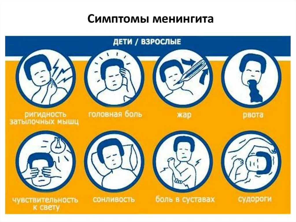 Симптомы менингита у человека. Менингит симптомы у взрослых.