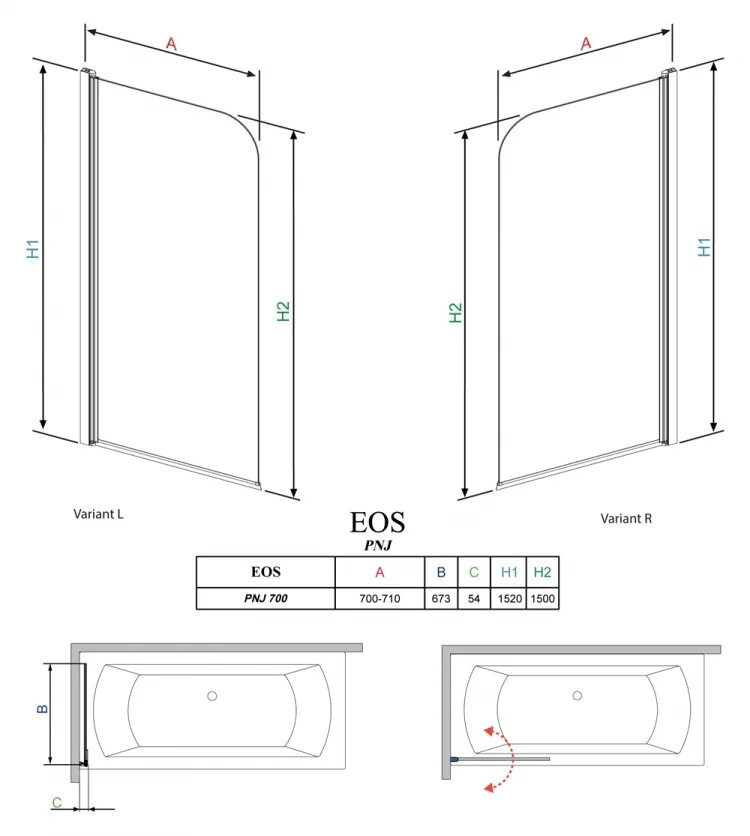 Максимальный размер стекла. Radaway PNJ 70 R. Radaway EOS DWS 140 R. Radaway EOS PNW. Шторка на ванну складная Radaway EOS pnw5 107.