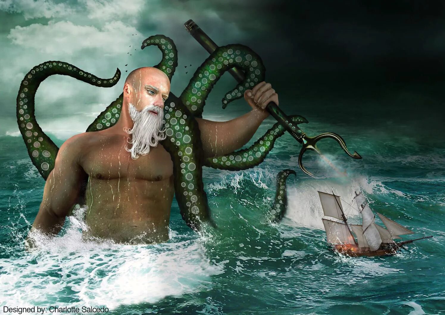 Тритон сын нептуна. Тритон и посейдон. Тритон греческая мифология. Нерей бог древней греции. Тритон и посейдон.