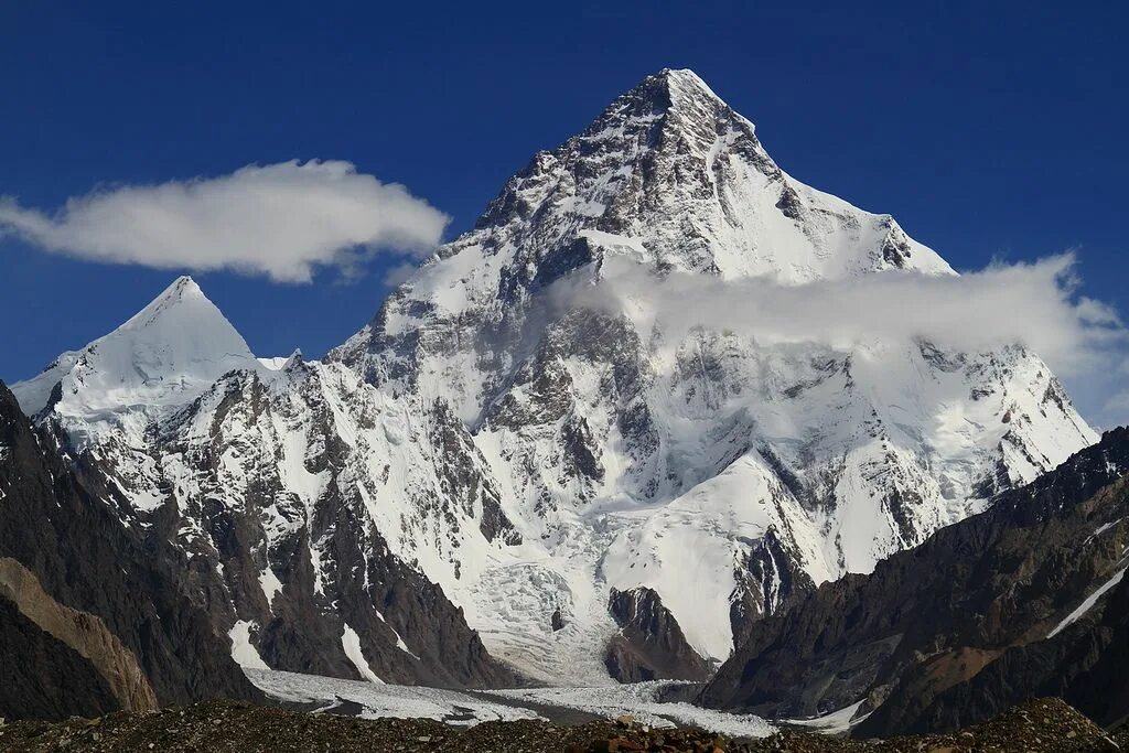Какая гора занимает второе место по высоте. К 2 гора Чогори. Гималаи Эверест Джомолунгма. Пик к2 Чогори.