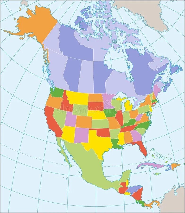 Государственные границы северной америки. Политическая карта Северной Америки. Политическая карта Северной Америки 2023. Северная Америка Полит. Северная Америка на политической карте.