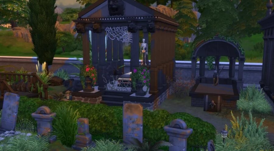 Кладбище в симс 4. SIMS 4 кладбище. SIMS 4 Graveyard. Кладбище симс 4 лот. Симс 4 кладбище участок.