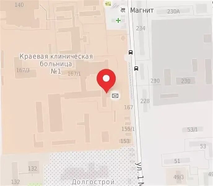 Краснодар 1 мая 167 поликлиника на карте. ГБУЗ НИИ-ККБ 1 Краснодар адрес. Краснодар, 350086.