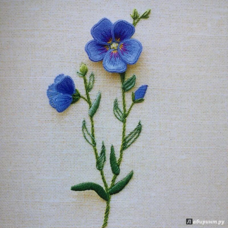Сашико Моримото. Вышивка гладью цветы. Вышивка незабудки гладью. Синие цветы гладью.