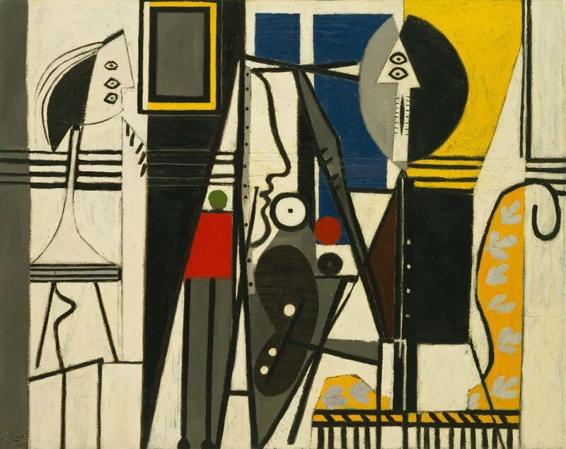 Пабло Пикассо художник. Художники кубисты Пабло Пикассо. Пабло Пикассо художник и его модель 1928. Пикассо картина художника кубизма.