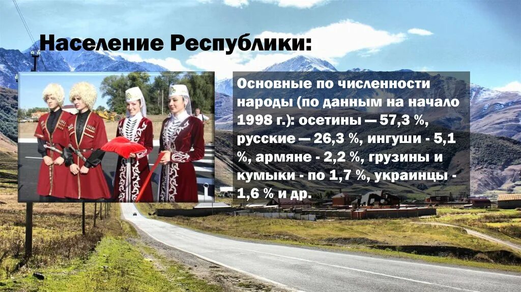 Какое население в северной осетии. Южная Осетия презентация. Северная Осетия достопримечательности. Рассказ про Северную Осетию. Презентация Южная Осетия 3 класс.