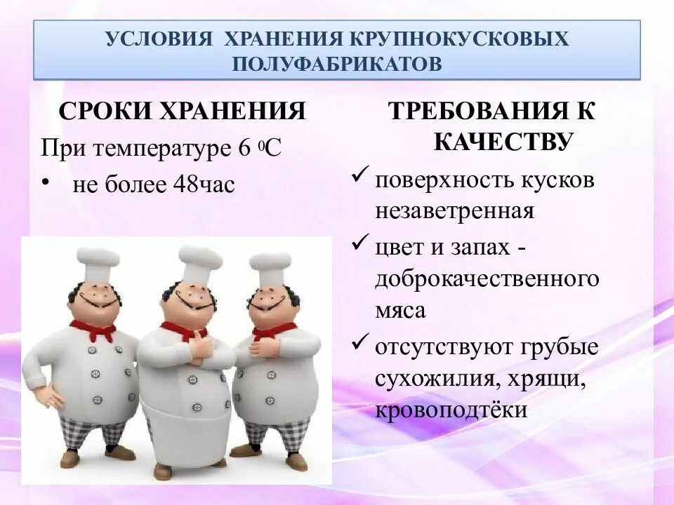 Режим хранения полуфабрикатов. Требования к качеству и сроки хранения полуфабрикатов из мяса. сроки хранения крупнокусковых полуфабрикатов из мяса. условия хранения крупнокусковых полуфабрикатов. условия и срок хранения мясных полуфабрикатов мяса.
