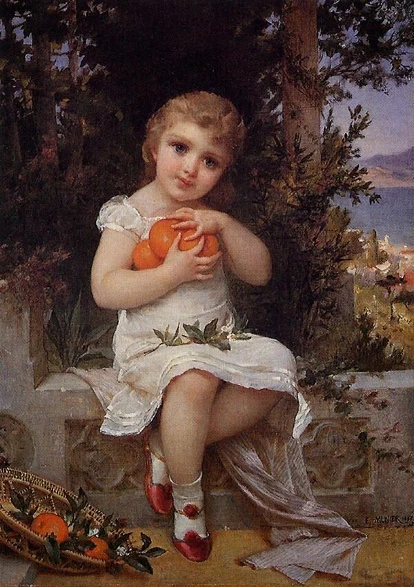 E mile. Французский художник Emile Munier (1840-1895)..