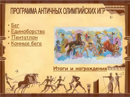 Программа первых олимпийских игр древности