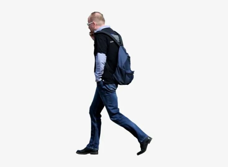 Прозрачный идущий человек