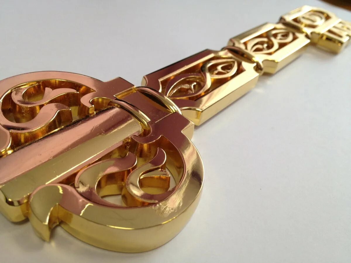 Золотой ключик. Красивые ключи. Золотой. Ключ из латуни.