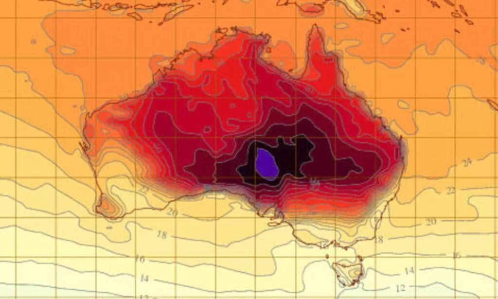 Максимальная и минимальная температура австралии. Карта температур Австралии. Температура в Австралии. Карта средних температур Австралии. Самая высокая температура в Австралии.