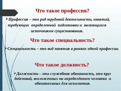 Специальность это определение