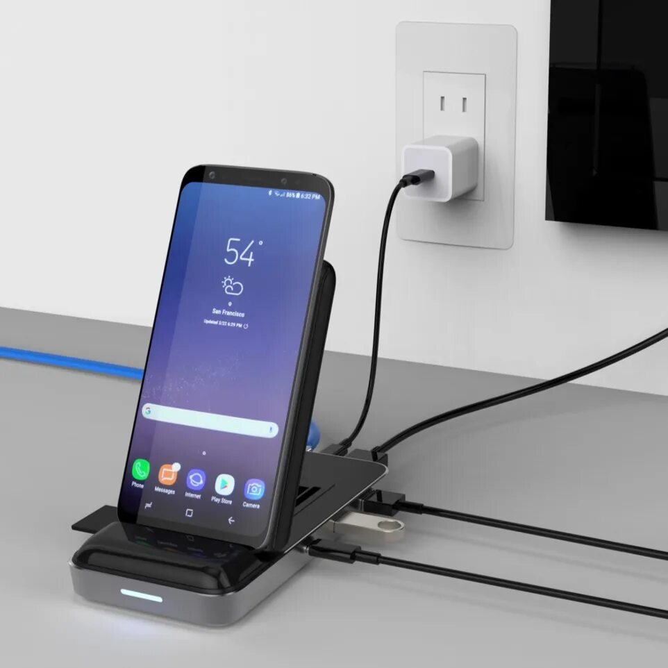 Hyperdrive 7.5w Qi Wireless Charger & USB-C Hub. Док станция Wireless Charger. Wireless Charger w5. Док станция USB Type c.