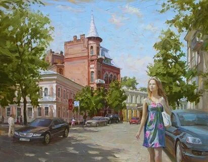Пейзаж люди город