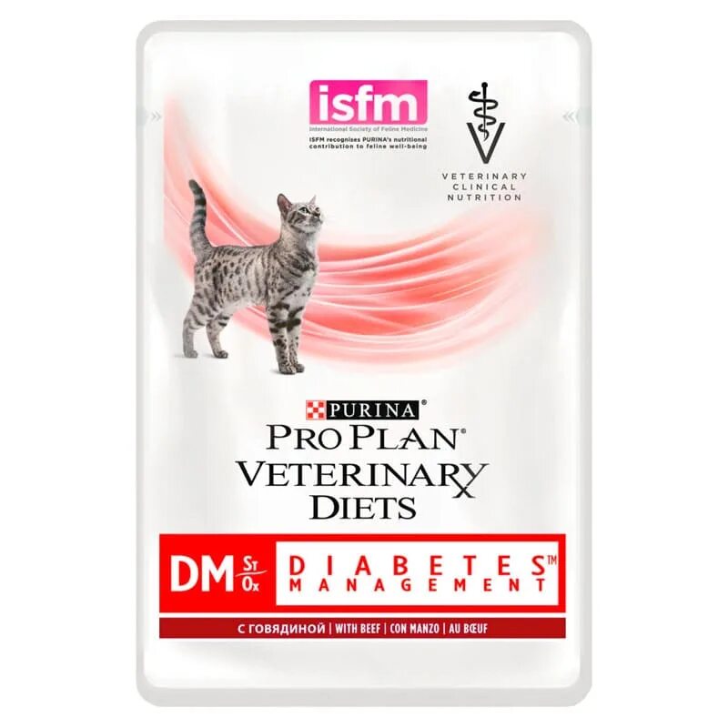 Корм для кошек Pro Plan Veterinary Diets (0.085 кг) 1 шт. Feline DM Diabetes Management Beef Pouch. Корм для кошек Pro Plan Veterinary Diets (0.085 кг) 10 шт. Feline DM Diabetes Management Beef Pouch. Purina Pro Plan Veterinary Diets DM Diabetes Management. Корм Проплан диабетик для кошек. Pro plan om