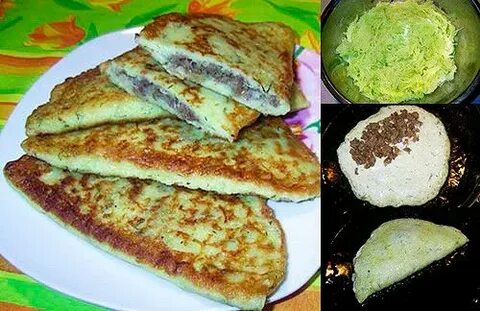 Чебуреки из кабачков с фаршем