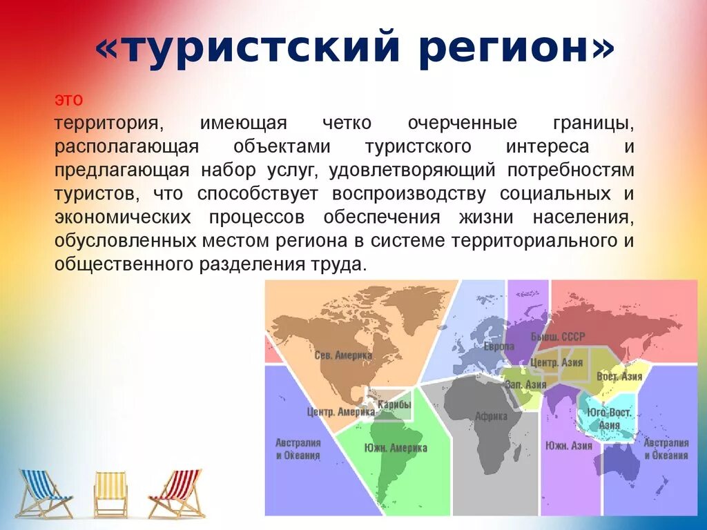 Главные районы международного туризма. Туристические регионы. Туристические макрорегионы.