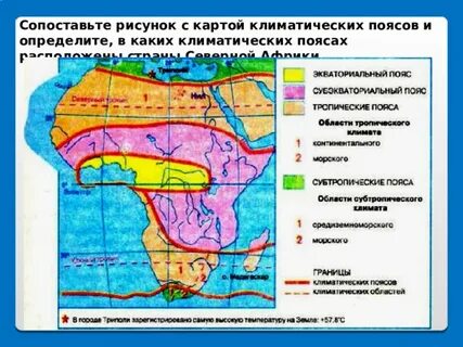 Климатические пояса африки 7 класс